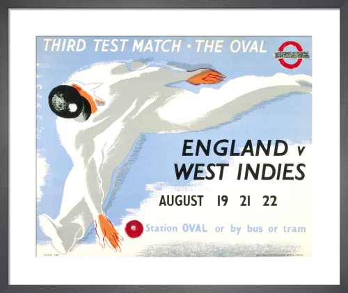 England V West Indies Old Transport Poster reproduction